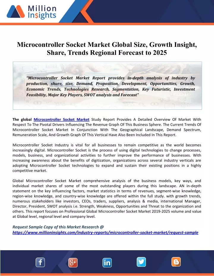 microcontroller socket market global size growth
