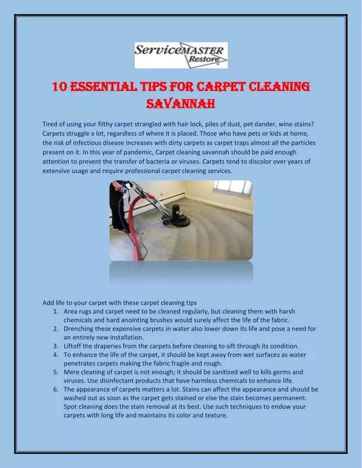 10 essential tips for carpet cleaning