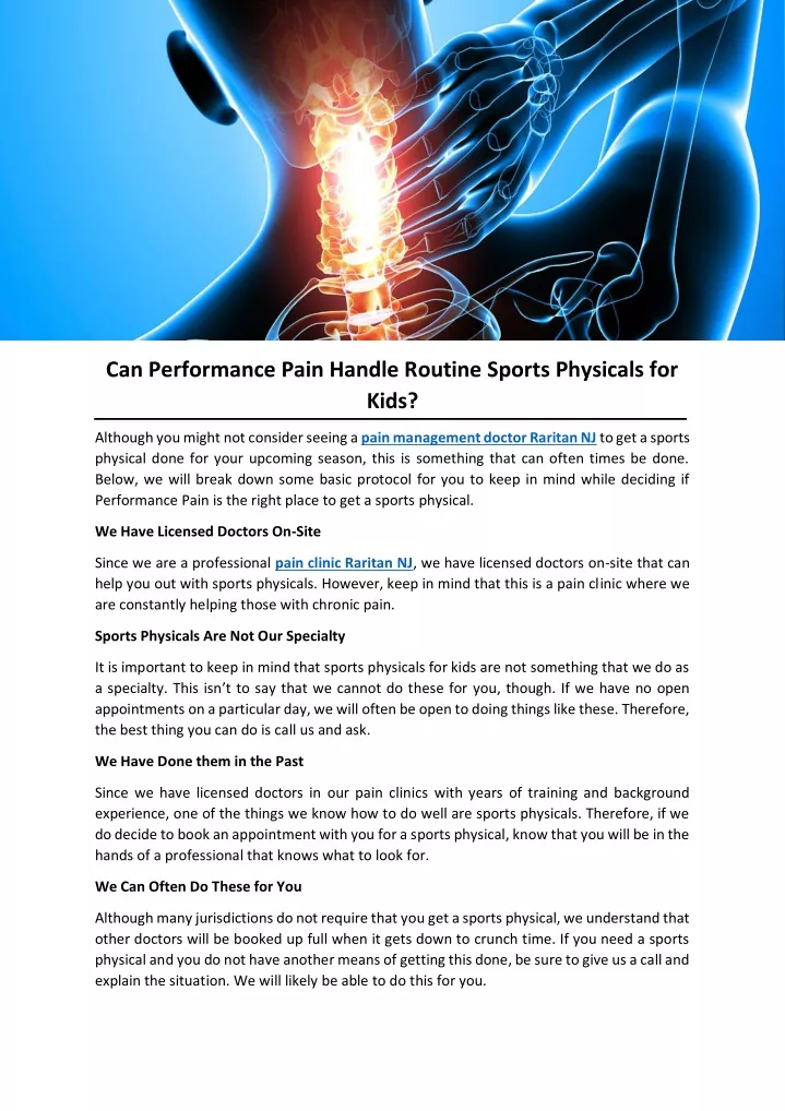 can performance pain handle routine sports