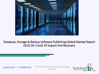 database storage backup software publishing