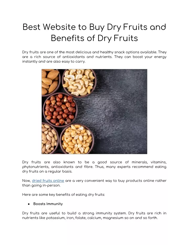 best website to buy dry fruits and benefits