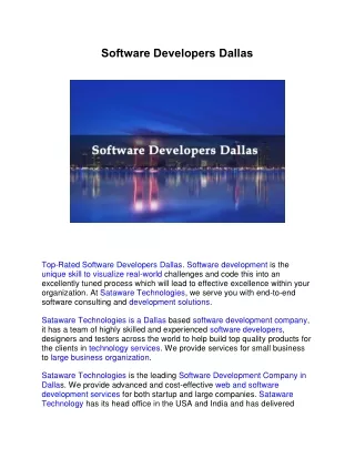 Software Developers Dallas