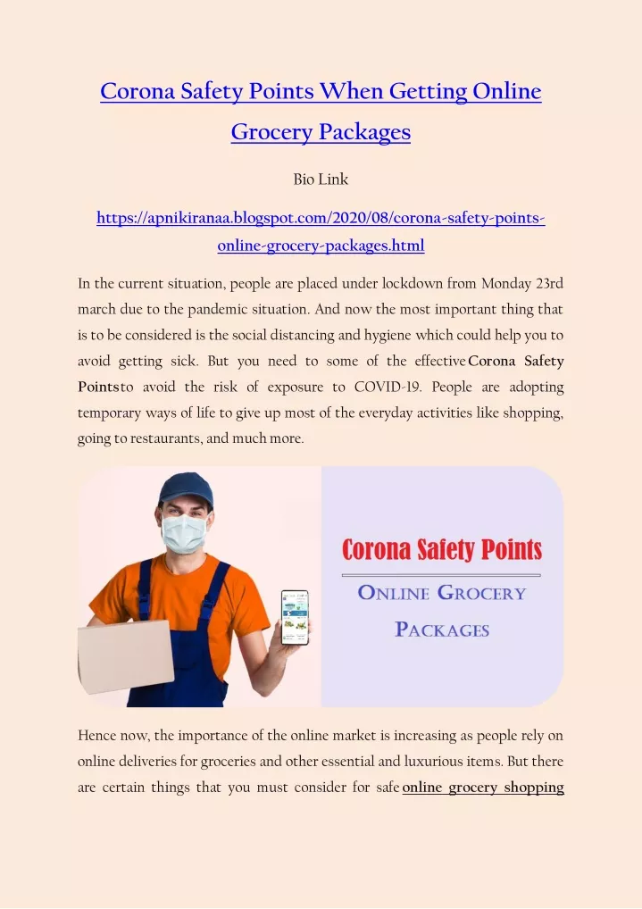 corona safety points when getting online