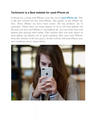 techmanic is a best website for used iphone uk