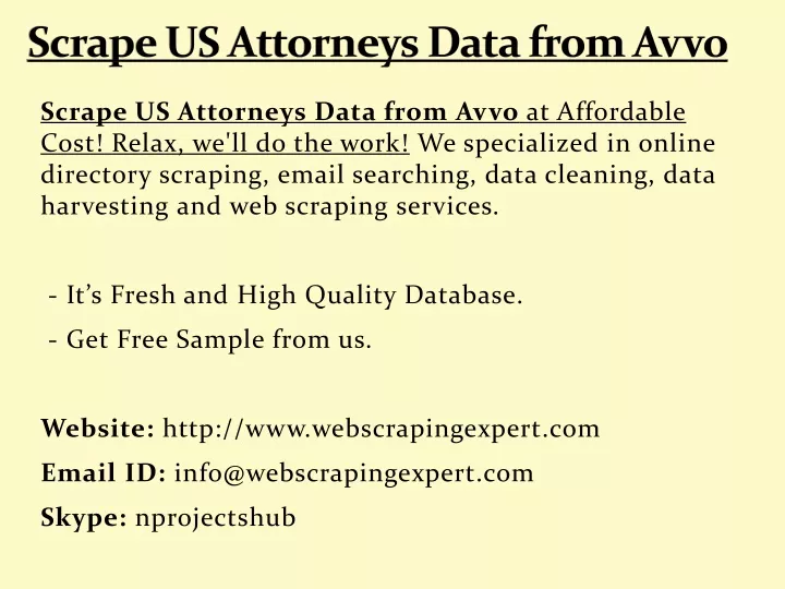 scrape us attorneys data from avvo