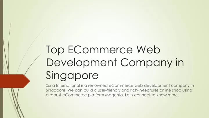 top ecommerce web development company in singapore