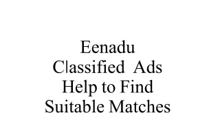 eenadu c l assified ads help to find suitable