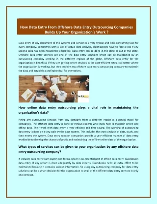 how data entry from offshore data entry