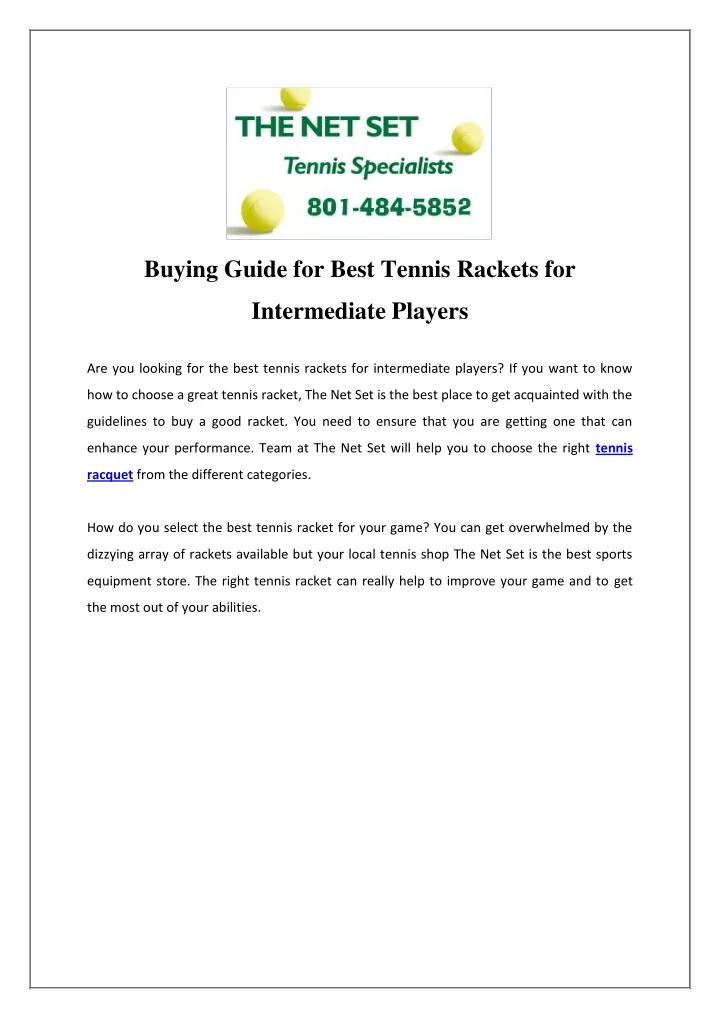buying guide for best tennis rackets for
