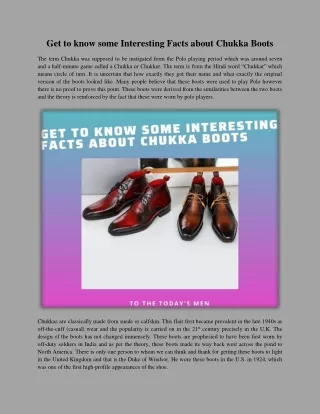 get to know some interesting facts about chukka