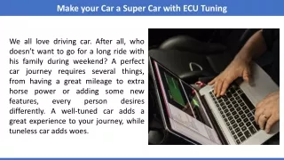 Make your Car a Super Car with ECU Tuning