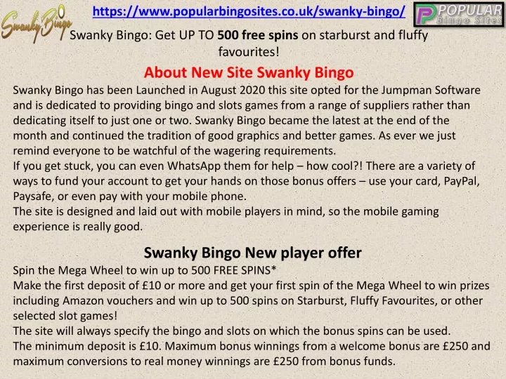 https www popularbingosites co uk swanky bingo