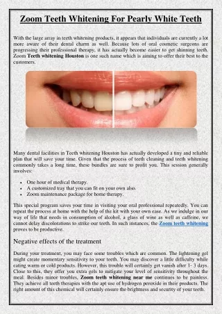 zoom teeth whitening for pearly white teeth