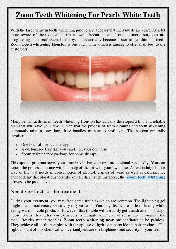 zoom teeth whitening for pearly white teeth