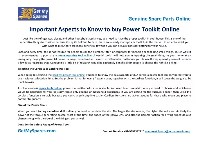 important aspects to know to buy power toolkit
