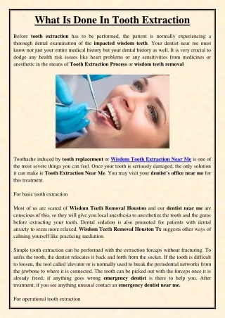 what is done in tooth extraction