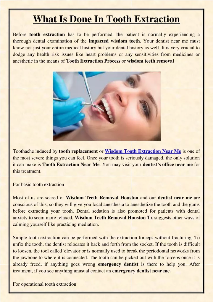 what is done in tooth extraction