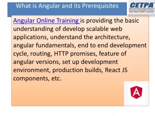 Angular and its prerequisites