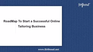 RoadMap To Start a Successful Online Tailoring Business