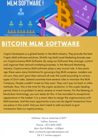 Bitcoin MLM Software Development | Crypto Developers