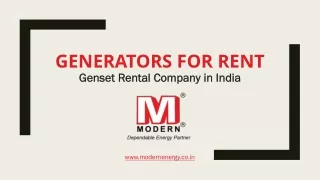 Generators For Rent  - Modern Energy Rental