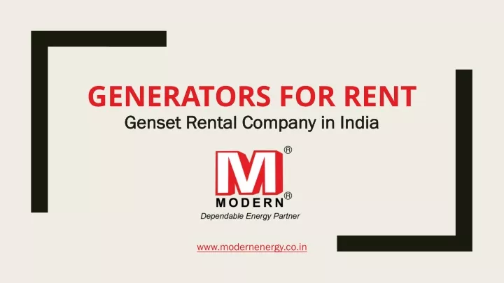 generators for rent genset rental company