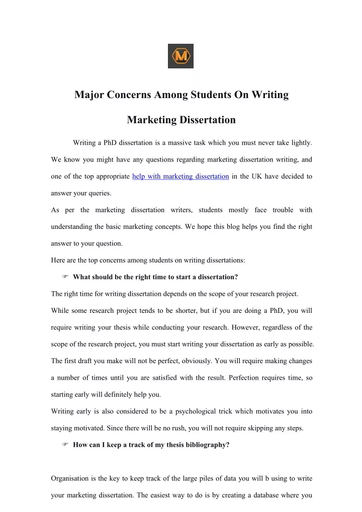 major concerns among students on writing