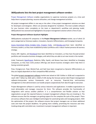 360quadrants lists the best project management