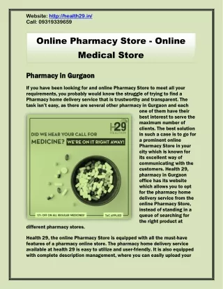 website http health29 in call 09319339659