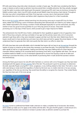 bts dolls were being a big strike when introduced