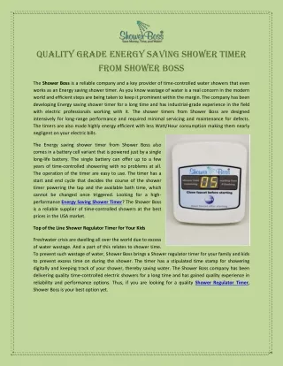 quality grade energy saving shower timer from