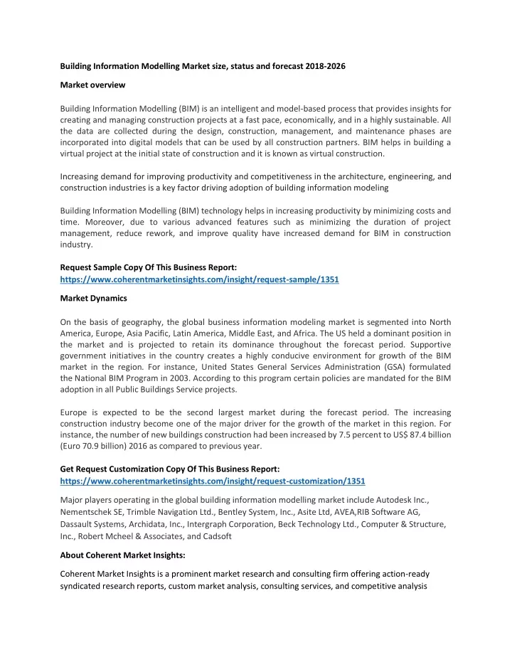 building information modelling market size status