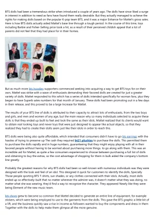 bts dolls had been a tremendous strike when