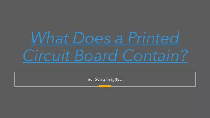 what does a printed circuit board contain
