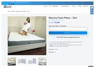 Buy Memory Foam Pillow Online | Flat 10% Off - Shinysleep.co‎m