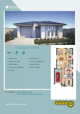 Santorini 3 Bed | Format Homes | New Home Builder Adelaide