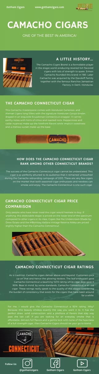 Camacho Cigars One of the Best in America!