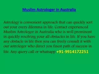 Muslim astrologer in Australia  91-9914172251