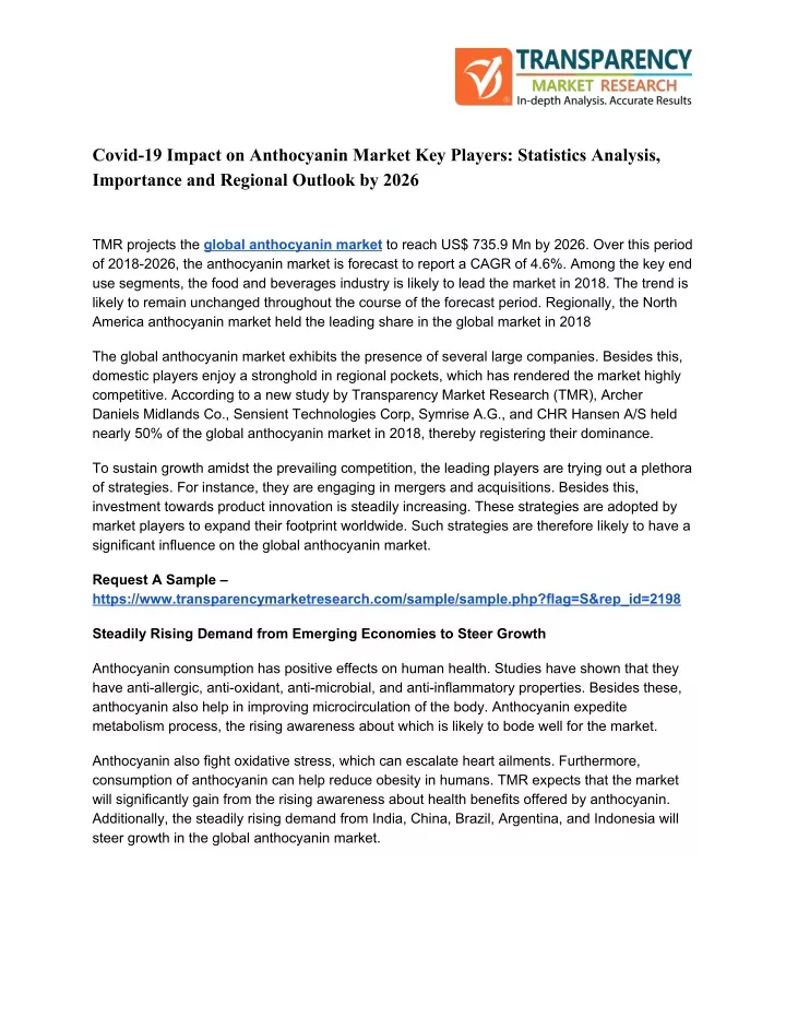 covid 19 impact on anthocyanin market key players