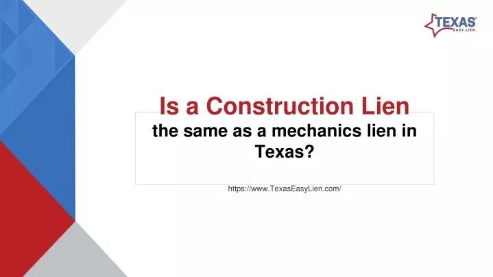 is a construction lien the same as a mechanics