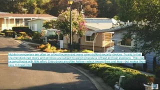 mobile homeowners are often on a fixed income