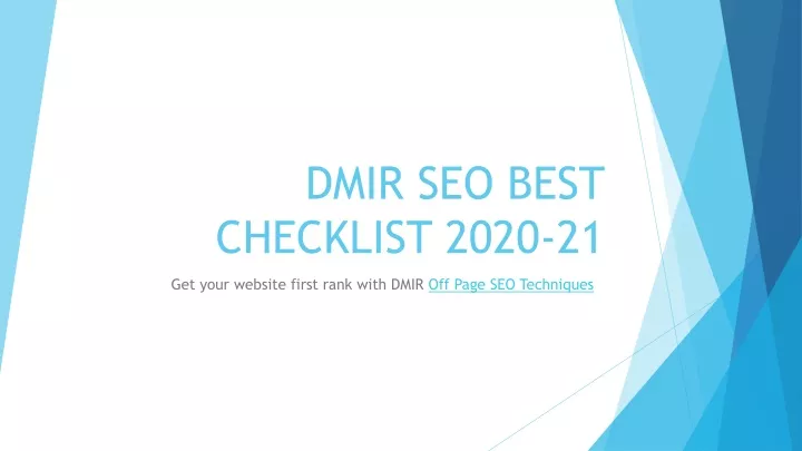 dmir seo best checklist 2020 21