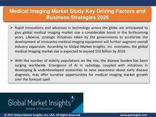 Medical Imaging Market Regional Analysis and Forecast during 2020 – 2026