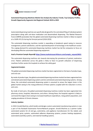 automated dispensing machines market size