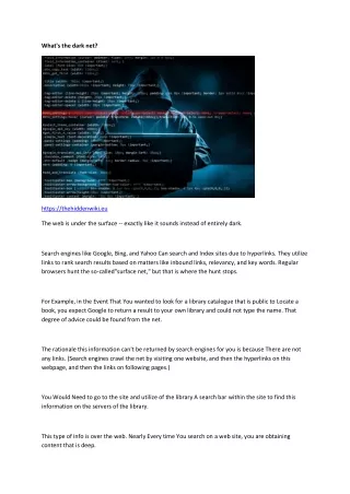 what s the dark net