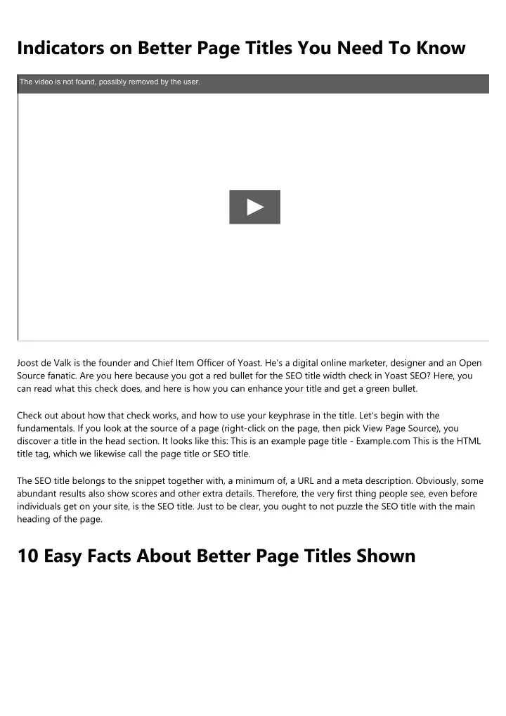 indicators on better page titles you need to know