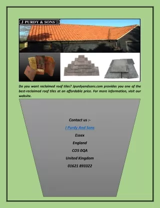 Reclaimed Roof Tiles | Jpurdyandsons.com