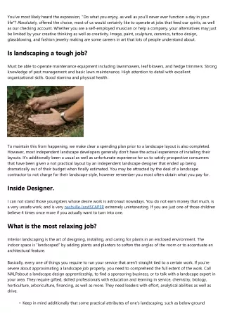 6 Things You Have Incorrect Concerning Careers in Landscape design