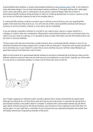 a personalized name necklace or simply