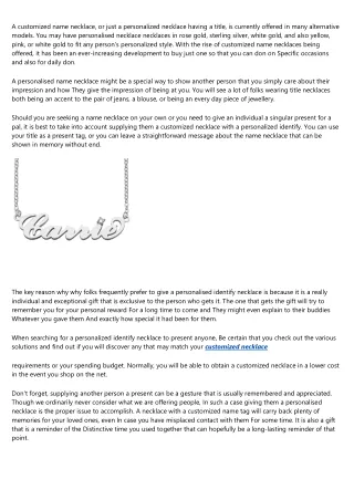 a customized name necklace or just a personalized